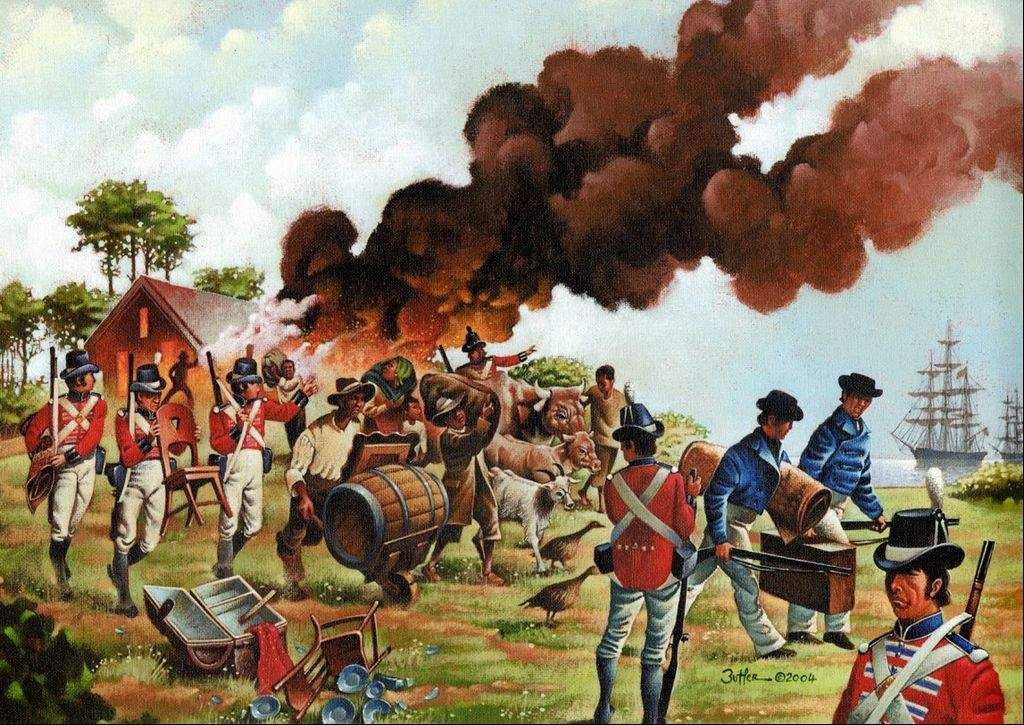 The British cause havoc along the coast of the North American seaboard