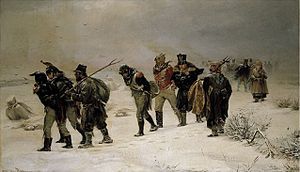 Napoleon Bonaparte's journey into exile on St Helena - the army Retreats from Moscow