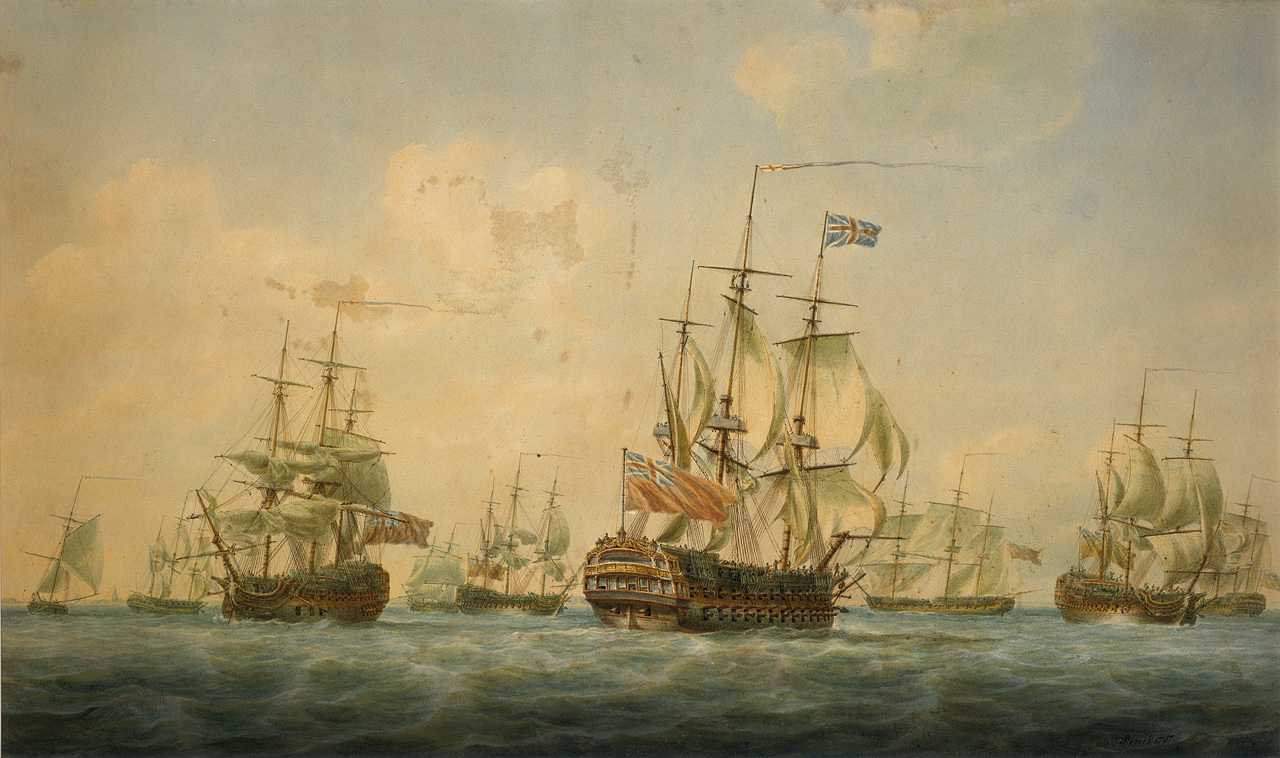 East Indiaman'. watercolour by Nicholas.